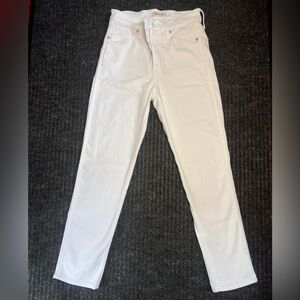 Madewell Stovepipe Jeans Womens 26 White High Rise Straight Leg Stretch Denim